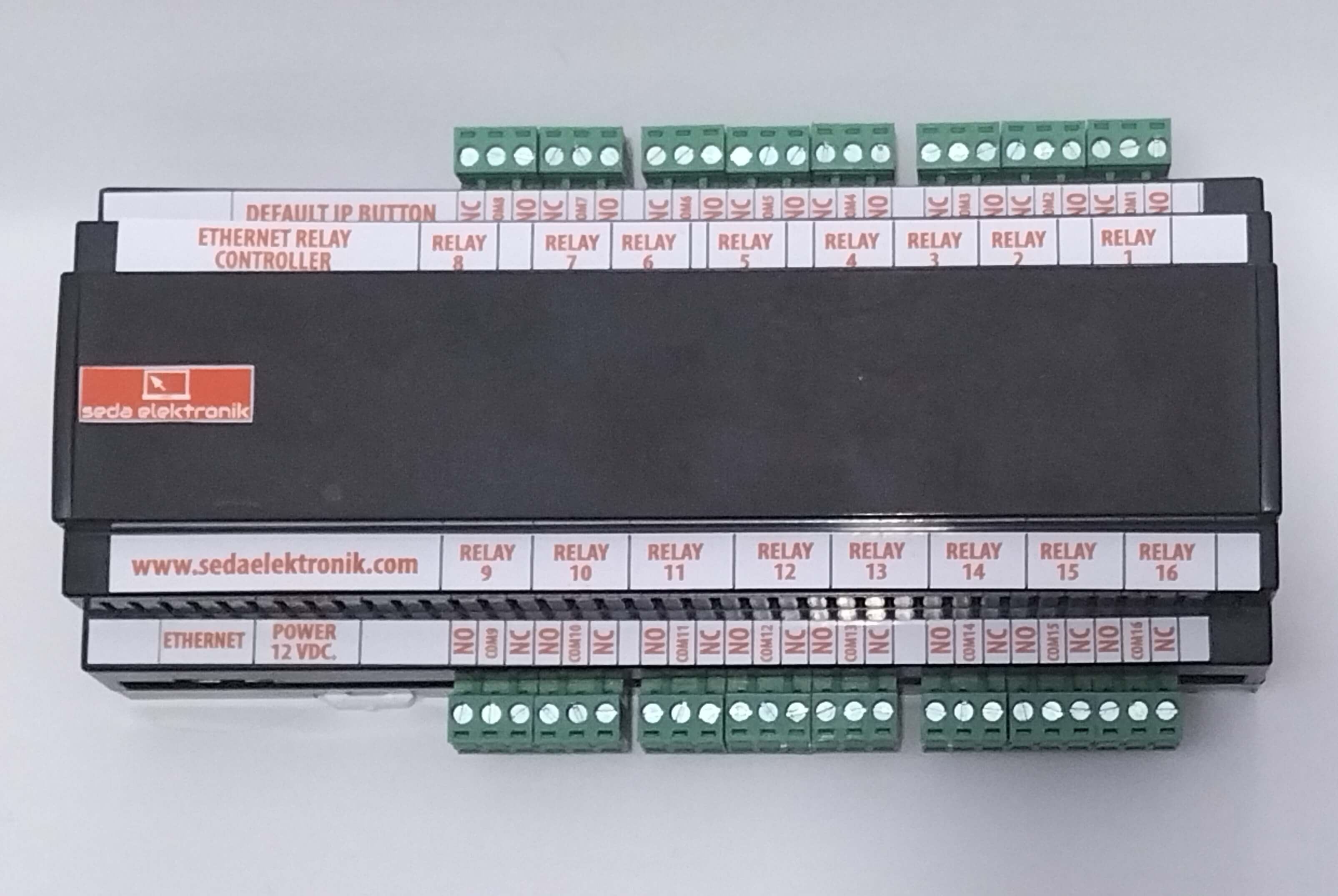 Network 16 Röle Kontrol - üst görünüm, PCB ve bileşenler