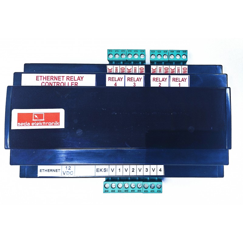 Network 4 Röle Kontrol 4 input Modülü - üst görünüm, PCB ve bileşenler